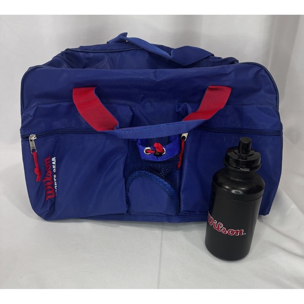 Wilson Vintage Duffle Bag Sports Gear Blue W/Original Tags- Multi Compartments